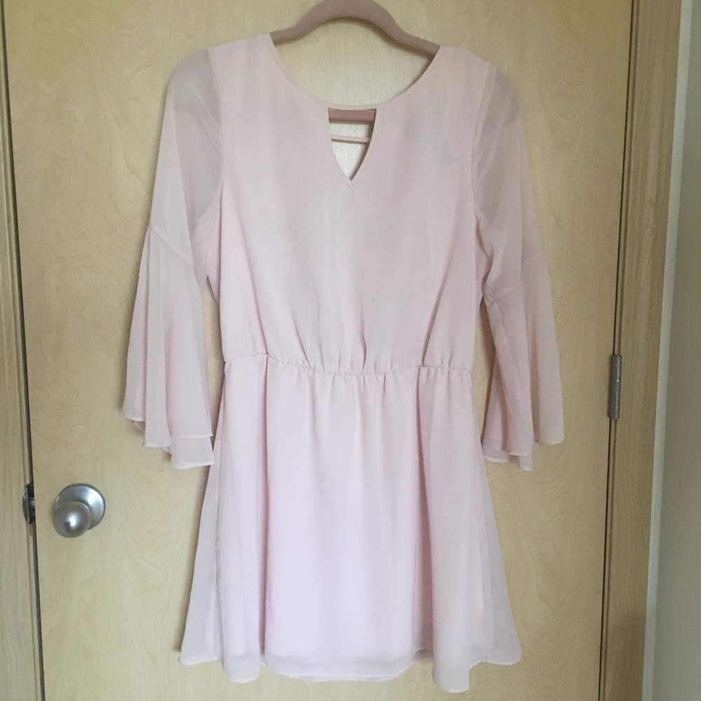 Light pink bell sleeve dress!